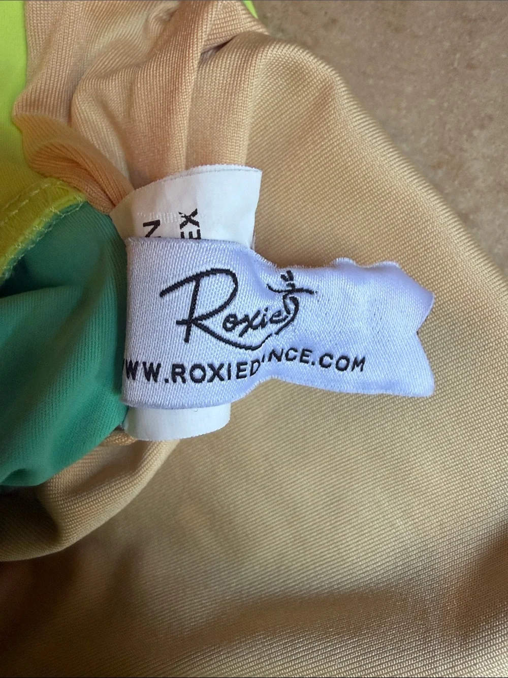 Roxie Dancewear Girls' Aqua and Lime Cutout Leotard